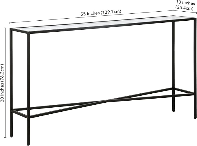 Henn&Hart Henley Console Table, 55" Wide, Black