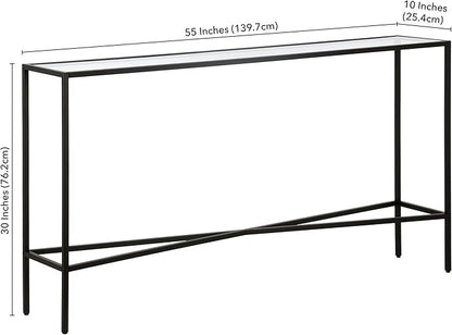 Henn&Hart Henley Console Table, 55" Wide, Black