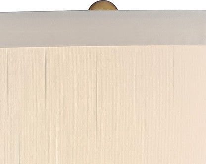 Possini Euro Design Karen Modern Table Lamp with Black Marble Riser 36" Tall Dark Gold Tapered Glass Off-White Fabric Drum Shade for Bedroom Living Family Room Bedside Nightstand House Home Office