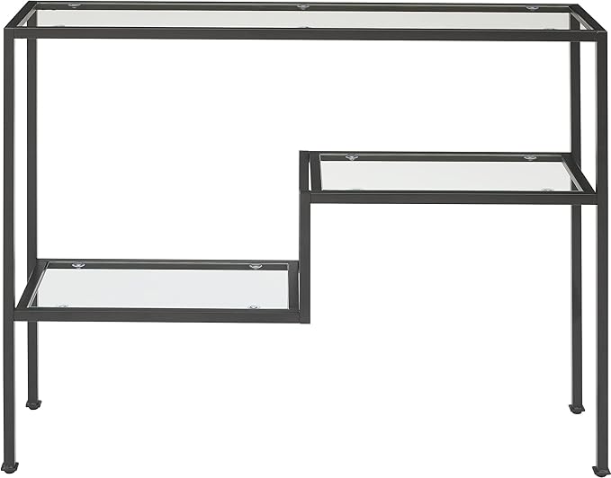 Crosley Furniture Sloane Sofa Console Table with Storage Shelves for Hall, Entryway, or Living Room, Matte Black