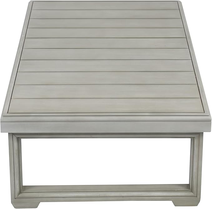 Christopher Knight Home Olaf 4 Pieces Outdoor Conversation Set, Acacia Wood Chat Set, Rectangular Coffee Table and Patio Loveseat with 2 Club Chairs, Patio Furniture Set with Cushion, Beige+Light Grey