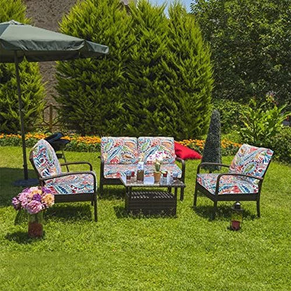 JMGBird Outdoor Cushion Tufted Pillow, Deep Seat Outdoor Chair Cushion 22"x22" Patio Cushions for Outdoor Furniture