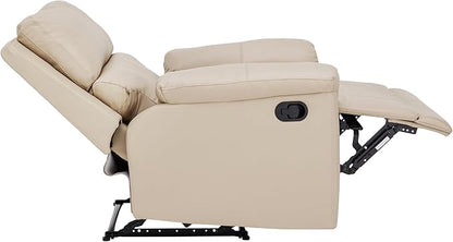 MINCETA Recliner Chairs,Modern Nursery Recliner 5" Wall Hugger Nursery Recliner with Overstuffed Arm and Back for Living Room,Set of 2,PU Leather in Khaki
