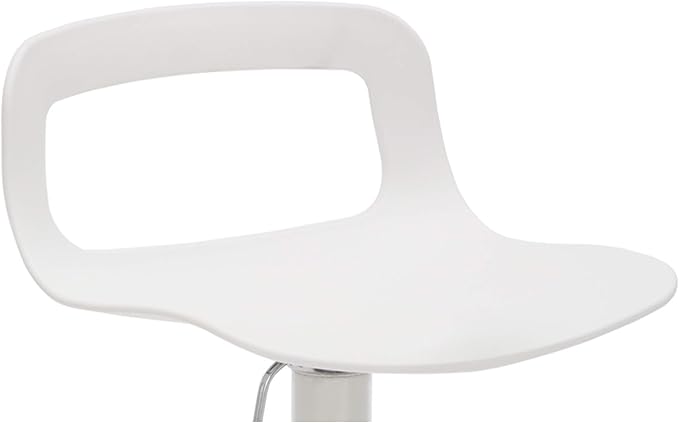 NOBPEINT Contemporary Chrome Air Lift Adjustable Swivel Bar Stool, Set of 4, White