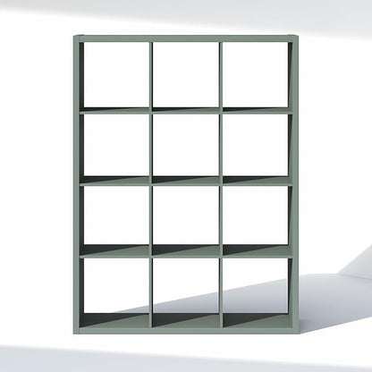 Furinno Cubic Closet Organizers and Storage, 12-Cube Closet Organizer, Open Shelf Closet Storage, Extra Thick Frame for Wardrobe, Bedroom, Living Room, Sage Green