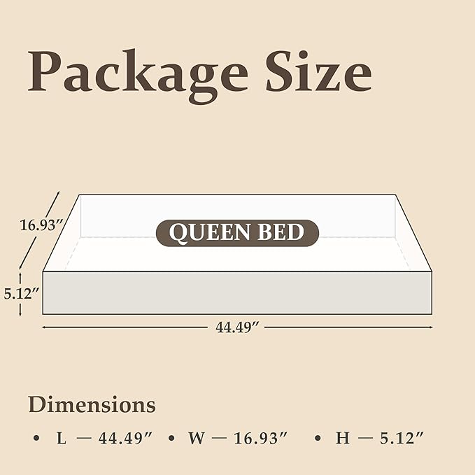 Queen Bed with Headboard and Footboard, with Under Bed Storage, All-Metal Support System, No Box Spring Needed, Easy Assembly, Vintage Brown