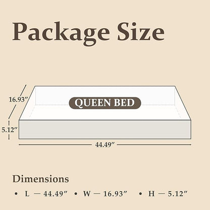 Queen Bed Frame with Headboard and Footboard, with Under Bed Storage, All-Metal Support System, No Box Spring Needed, Easy Assembly,Rustic Brown