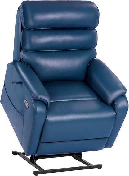 EONIX Large Lay Flat Power Lift Recliner Chair for Elderly, Oversized Electric Lift Chairs, 400lbs Heavy Duty Power Recliner with Heat and Massage, SLRY022063, Navy Blue