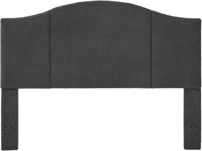 24KF Middle Century Upholstered Foldable California King Size Headboard,Comfortable Boucle Teddy Fabric Headboard King/CA King, 6033-K-Dark Gray