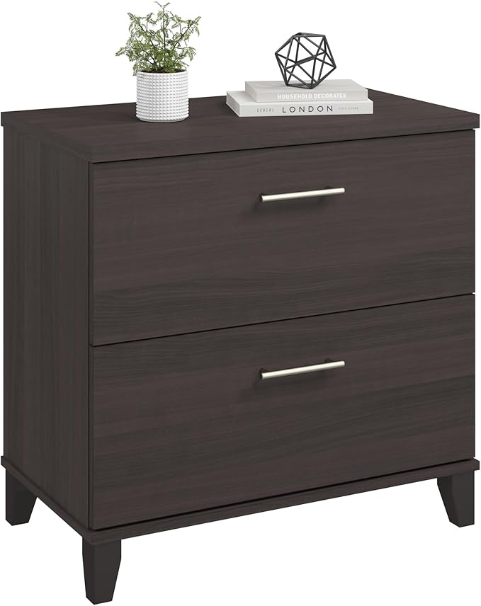 Bush Furniture 2 Drawer Lateral File Cabinet, Letter and Legal-Size Document Storage for Home or Professional Office, Somerset Collection, Storm Gray
