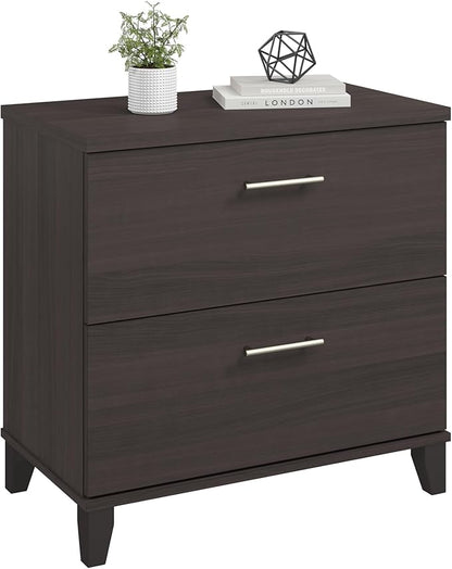 Bush Furniture 2 Drawer Lateral File Cabinet, Letter and Legal-Size Document Storage for Home or Professional Office, Somerset Collection, Storm Gray