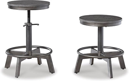 Signature Design by Ashley Torjin Industrial Counter Height Stool, 2 Count, Gray