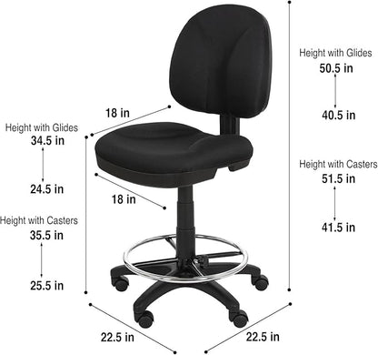 OEF Furnishings Comfort Office Stool, 24.5"-34.5" Height