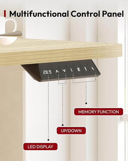 SANODESK Standing Desk Height Adjustable Electric Stand up Desk 79x32 Inches Sit Stand Home Office with Splice Board, White Frame/White Wood Grain