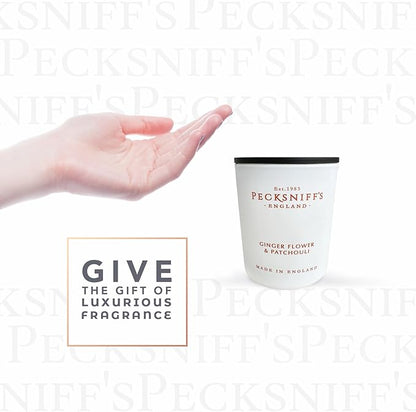 Pecksniff's Ginger Flower & Patchouli Luxury Scented Candle | 1 Wick, 100 g/3.5 oz