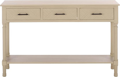 SAFAVIEH Home Collection - Peyton Sand Console Table with 3 Drawers and 1 Shelf, Farmhouse Accent Entryway Table (CNS5705F)