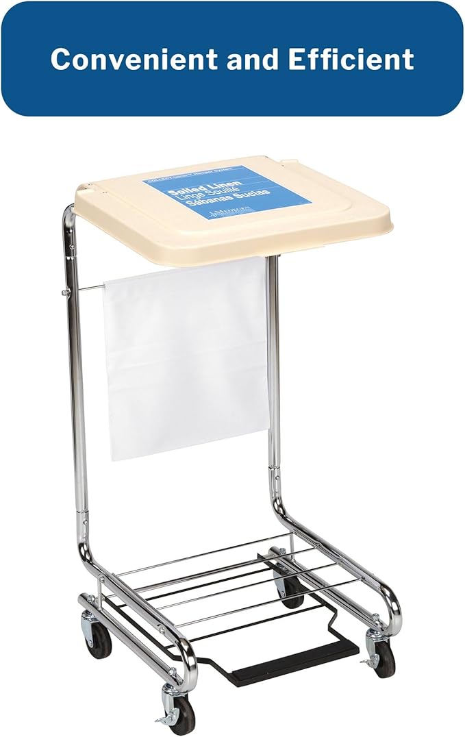 McKesson Hamper Stand With Step-On Foot Pedal and Self-Closing Lid, Laundry Room Storage, 30-33 Gallon Capacity, 1 Count