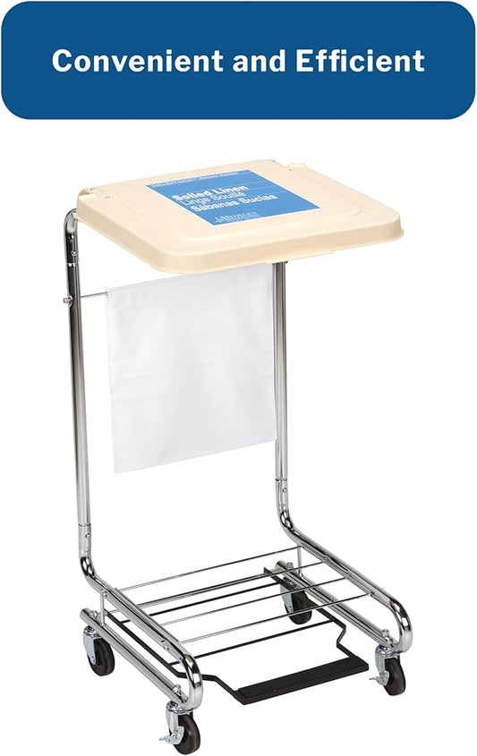 McKesson Hamper Stand With Step-On Foot Pedal and Self-Closing Lid, Laundry Room Storage, 30-33 Gallon Capacity, 1 Count