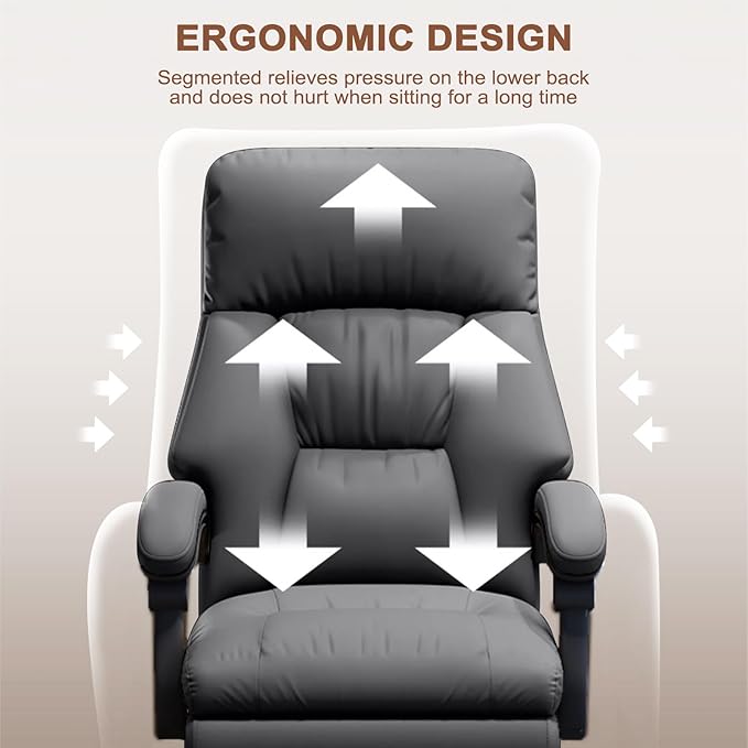Office Chair with Leg Rest Executive Desk Chairs with Wheels High Back Computer Gaming Chairs Adjustable Reclining Ergonomic Work Chair for Home Office