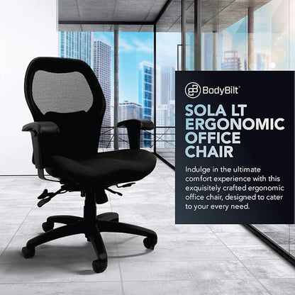 Seating Sola LT Ergonomic Office Chair | Comfortable Mid Back Computer Chair | Back Support Office Chair | Ultra-Soft | Ergonomic Lumbar Support Chair | (Sapphire Blue)