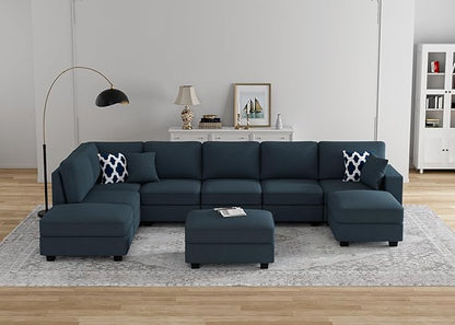 Legend Vansen Modular Sectional Sofa U Shaped Couch with Ottoman Modern Reversible Corner Sectional Couch for Living Room (Charcoal, U Shaped Sofa-4)