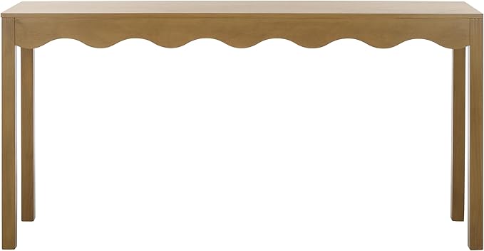 SAFAVIEH Home Collection Lilith Farmhouse French Country Desert Brown Wavy Console Table for Entryway, Living Room, Foyer