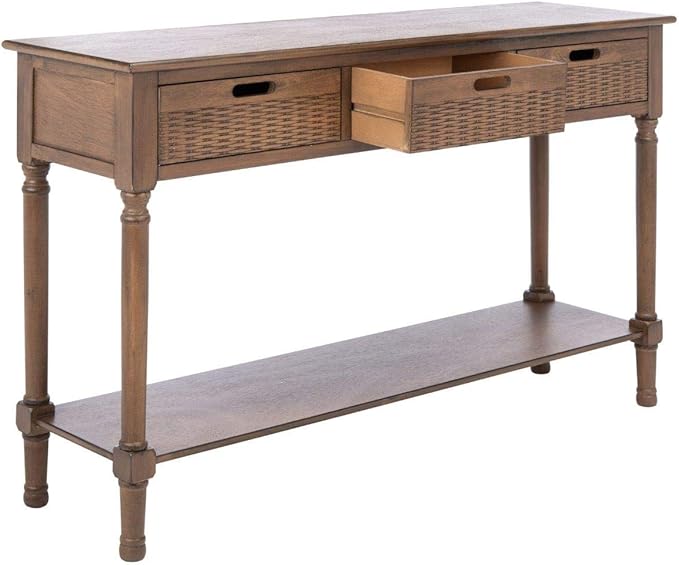 SAFAVIEH Home Collection Landers Brown 3-Drawer Console Table CNS5711C