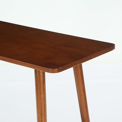 LITTLE TREE 63" Bar Table, Counter Height Table with Solid Wood Legs, Retro Long Kitchen Bar Table for Home Kitchen, Dining Room, Living Room, Bistro, Balcony,Pub (Rustic Brown)