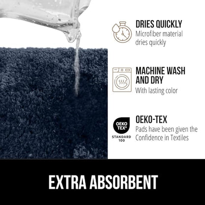 GORILLA GRIP Bathroom Rugs, 36x24, Ultra Soft Absorbent Mat, Thick Plush Bath Rug, Machine Washable, Microfiber Quick Dry, Mats for Shower, Bathtub and Floor, Home Decor Accessories, Navy Blue