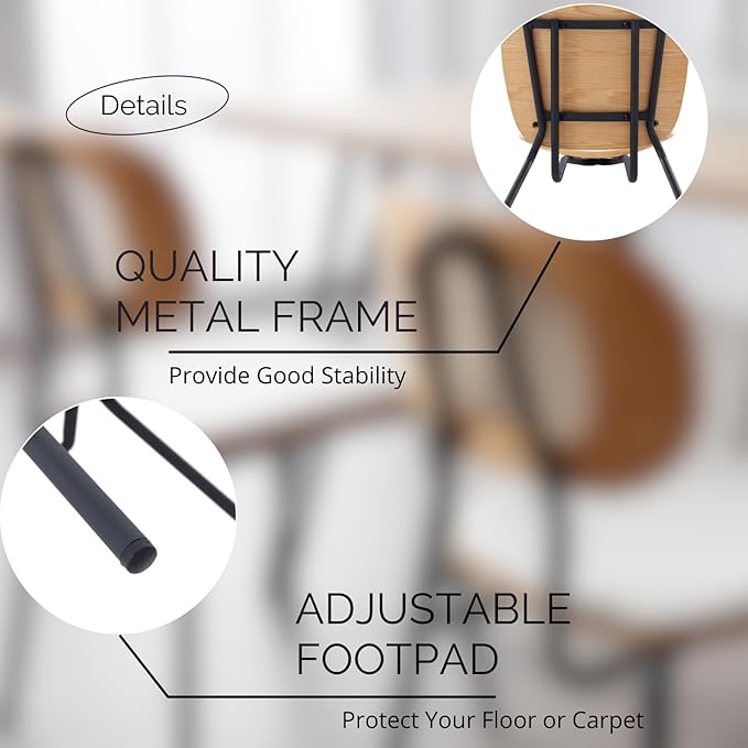 Mid-Century Modern Rattan Cane Back Dining Chairs Set of 2 — PU Leather Upholstered Seat, Black Metal Legs, Kitchen Side Chairs for Kitchen & Dining Room, White