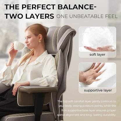 Dowinx Big and Tall Office Chair with Massage Lumbar Support,Executive Office Chair with Wide Thick Seat Cushion and Adjustable Armrest,Mesh Computer Gaming Chairs with Footrest (Grey)