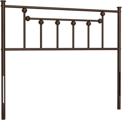 Metal Twin Size Headboard, Victorian Farmhouse Style Twin/Twin XL Headboard, Easy Assembly, Steel Headboard Only for Bedroom - Brown