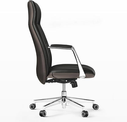 EUREKA ERGONOMIC Royal Slim Executive High Back Black Leather Office Chair, Home Desk Chair for Adults, Big and Tall with Wheels, Swivel Rolling