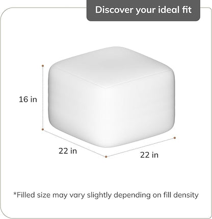 Anji Mountain 100% Handmade & Handcrafted Comfortable Home Décor Pouf Ottoman Footrest for Living Room, Bedroom, Nursery, Kidsroom, Patio Furniture - (22" x 22" x 16" - Camel)