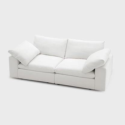 Modular Cloud Sofa, 78.7" Cloud Sectional Couches with Deep Seat，Oversized Loveseat Sofa for Living Room, Modern Comfy Couch with Washable Cover, Wide Armrest (White)