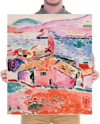 Wieco Art Canvas Print Wall Art View of Collioure 1905 by Henri Mattise Abstract Colorful Art Matisse Posters Canvas Prints for Wall and Home Office Decorations