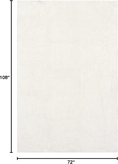 nuLOOM 6' x 9' Cozy Plush SuperiorWash Area Rug, Machine Washable, Non-Slip, Soft Fluffy Shag Carpet for Living Room Bedroom Kids Room Nursery Home Decor, Loni White
