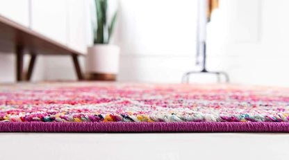 Unique Loom Trellis Frieze Collection Area Rug - Geometric (6' Square, Multi/ Ivory)