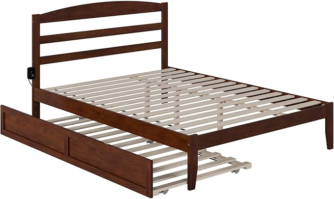 AFI, Warren Queen Platform Bed with Twin XL Trundle, Walnut
