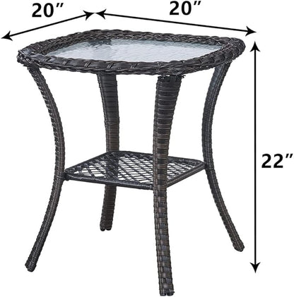 HUMMUH Outdoor Furniture Set 6 Pieces Patio Furniture Wicker Outdoor Sectional Sofa with Swivel Rocker Chairs,Side Table,Outdoor Ottomans for Patio