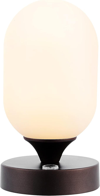 JONATHAN Y JYL7111A Eli 8" Bohemian Farmhouse Iron Rechargeable Integrated LED Table Lamp Contemporary Bedside Desk Lamp for Bedroom Living Room Office, Oil Rubbed Bronze/White