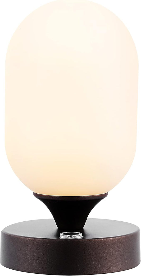 JONATHAN Y JYL7111A Eli 8" Bohemian Farmhouse Iron Rechargeable Integrated LED Table Lamp Contemporary Bedside Desk Lamp for Bedroom Living Room Office, Oil Rubbed Bronze/White