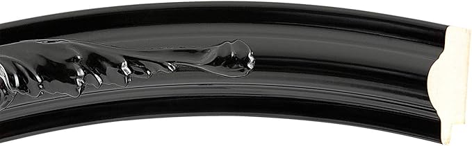 OVALCREST Oval Beveled Wall Mirror for Home Decor - Florence Style - Gloss Black - 20" x 16"