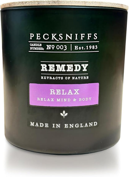 Pecksniff's Relax Candle - 3 Wick, 19.4 oz, 550g - Long-Lasting RelaxFragrance - Soothing Ambiance for Home Decor - Elegant Dark Green Design