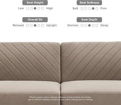 mopio 76.4" Futon Sofa Bed, Couch, Loveseat, Sleeper Sofa, Mid Century Modern Futon Couch, Sofa Cama, Couches for Living Room (Mocha Brown Premium Velvet)