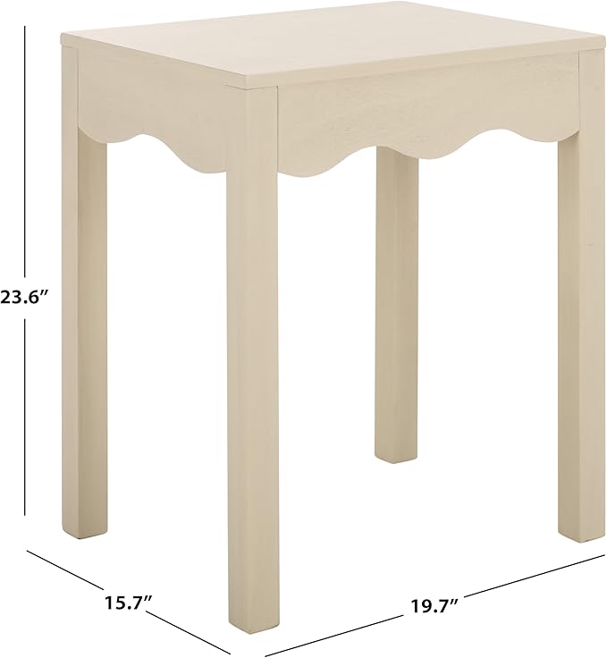 SAFAVIEH Home Collection Litith Sand Square Wave Accent Table