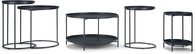 SIMPLIHOME Monet Industrial 32 inch Wide Metal Metal Coffee Table in Black for the Living Room and Family Room