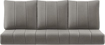 Luxury 24x24x6 Inch Kitty Patio Chair Cushions Set of 3 - Memory Foam Deep Seat Water-Resistant Patio Cushion for Dining Rocking Swivel Chairs Loveseat 3-Seater Sectional Sofa - Grey