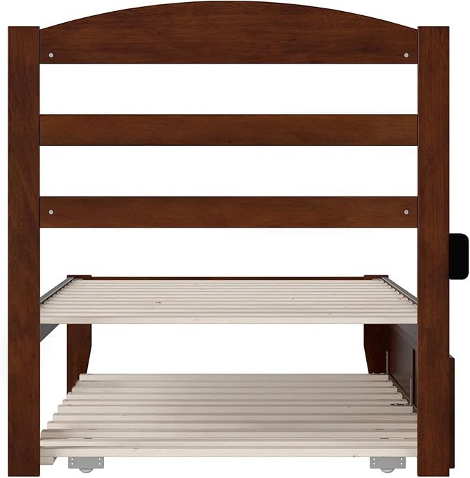 AFI, Warren Twin Platform Bed with Twin Trundle, Walnut