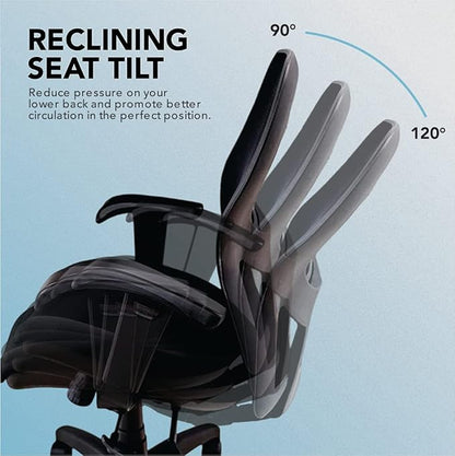 Seating Sola LT Ergonomic Office Chair | Comfortable Mid Back Computer Chair | Back Support Office Chair | Ultra-Soft | Ergonomic Lumbar Support Chair | (Steel Gray)